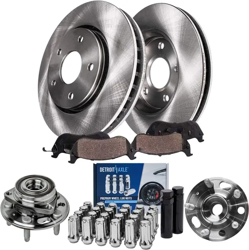 Vista 110 de Detroit Axle - Rotores de freno para Chrysler 200 2015 2016 2017, Rotores de freno de disco de reemplazo: 12.01" pulgadas delantero y 10.95