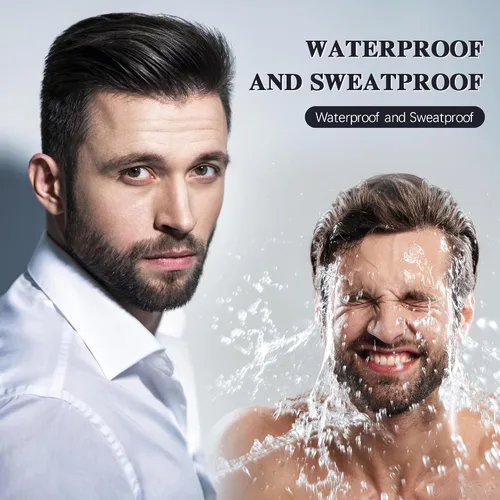 Vista 11 de Kit de aseo de barba negra resistente al agua de larga duración para hombre, bolígrafo de punta de micro-tenedor, cepillo de cerdas para bigote