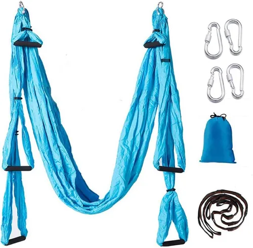 Vista 13 de Juego de Columpio de Yoga Aéreo, Hamaca Ultra Resistente con Extensión de Trapecio, Colgante Antigravedad para Ejercicios de Inversión