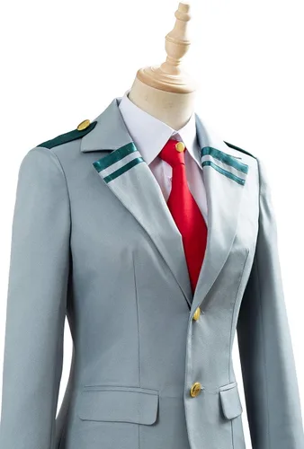 Vista 6 de DANGANCOS Womens Cosplay Tsuyu Asui Costume Anime School Girl Uniform Hoodie Jacket Outfit Dress Suit
