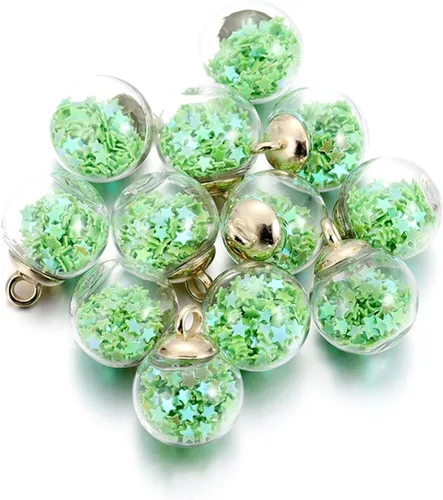Vista 25 de 10 unids/lote de 0.630 in transparente bola de cristal encantos estrella lentejuelas colgantes para DIY pendientes collar joyería fabricación