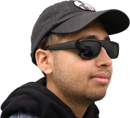 Vista 4 de ShadyVEU - Gafas de sol rectangulares súper negras, 100% protección UV, lente oscura, parte superior plana vintage, OG Eazy E, Negro