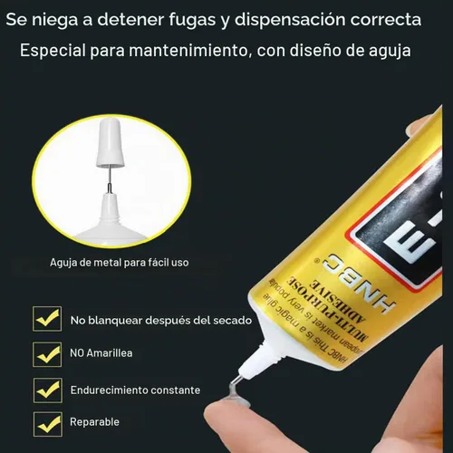 Vista 2 de Pegamento para Rhinstones de Joyería E8000, Pegamento Líquido de Alto Rendimiento, Pegamento de Incrustación, Adhesivo para Colgantes, Pegamento