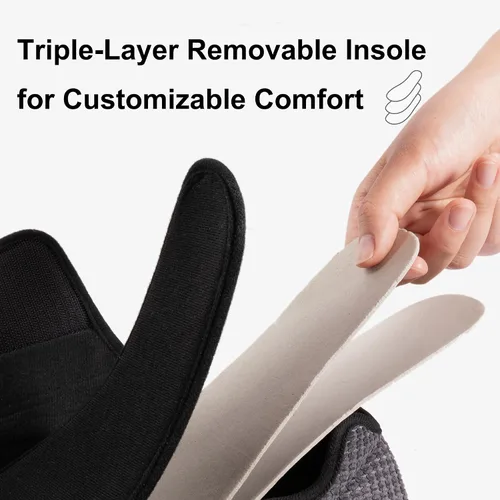 Vista 3 de Zapatilla adaptable antideslizante de ancho amplio para diabéticos con cierre de velcro ajustable para hombre
