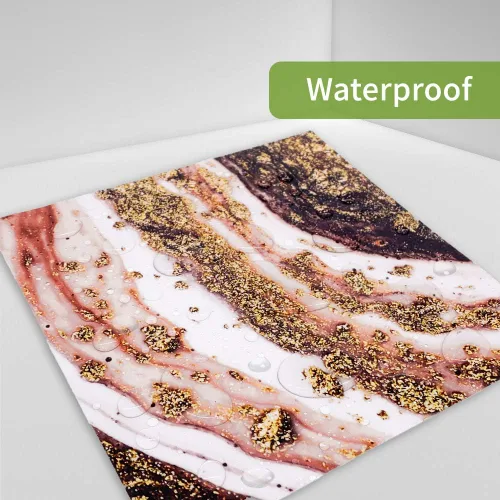 Vista 4 de Alwayspon 10 calcomanías de transferencia de azulejos de vinilo con efecto mármol, 6 x 6 pulgadas, calcomanías autoadhesivas para decoración de baño