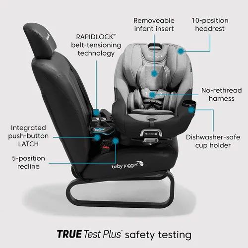 Vista 6 de Baby Jogger City Turn Asiento de Automóvil Convertible y Giratorio, Negro Ónix - Se Adapta desde Recién Nacido hasta Niño Pequeño con Modos