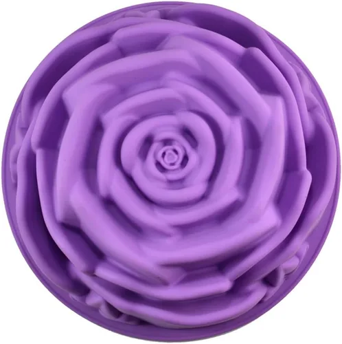 Vista 3 de Molde para hornear de silicona para tartas de cumpleaños de 9 pulgadas, diseño de flores de rosas, L