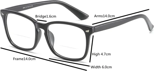 Vista 5 de Gafas de lectura bifocales retro simples y cómodas lentes de lectura bifocales
