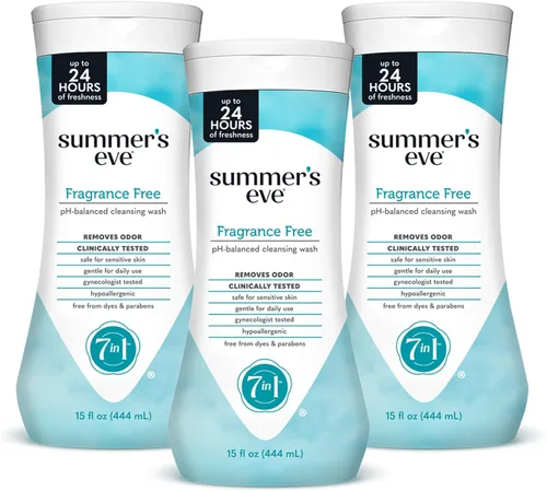 Vista 8 de Summer's Eve Lavado femenino sin fragancia para todo el cuerpo, gel corporal suave con pH balanceado para mujeres, elimina el olor vaginal, 15 onzas