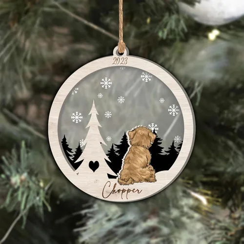 Vista 203 de Nazenti Adorno de Navidad conmemorativo personalizado, regalo personalizado de recuerdo de perro, condolencias por pérdida de mascotas, sabueso