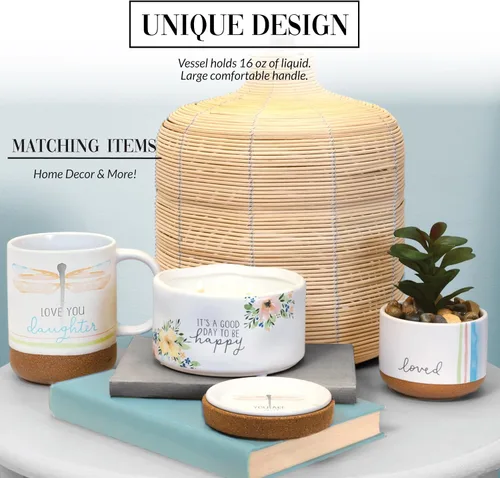 Vista 4 de Pavilion - Taza de café de 16 onzas, 16.0 fl oz, taza de té, a rayas, fondo esmaltado, acuarela, mejor amiga, amiga, mamá, abuela, hermana, hija