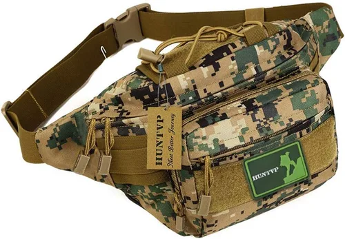 Vista 7 de Huntvp Cangurera militar táctica, impermeable, para excursiones, alpinismo, actividades al aire libre. Negro