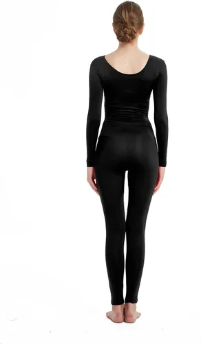 Vista 5 de Full Bodysuit Mono de una pieza para mujer de manga larga, de lycra, estilo zentai Negro