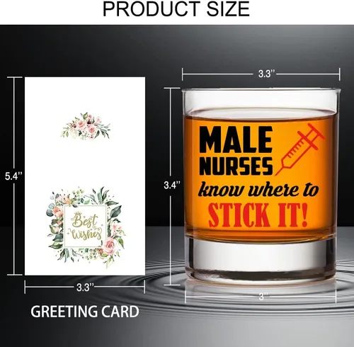 Vista 2 de AGMDESIGN Caja de regalo de cristal de whisky para enfermera masculina, regalo de jubilación para trabajadores de la salud, regalos divertidos