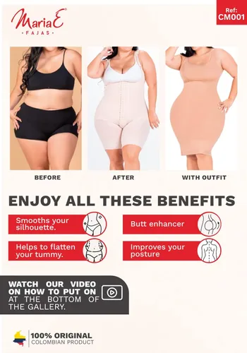 Vista 5 de MariaE Fajas Colombianas - Faja moldeadora de glúteos para mujer, con control de abdomen