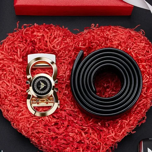 Vista 4 de VANNANBA Ratchet Leather Belt for MenFashion Belt Men Automatic Bucklewith Elegant Gift Box