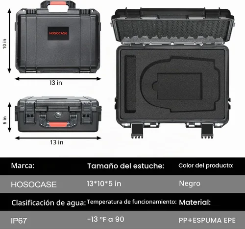 Vista 4 de Funda para NOCO Boost X GBX75 GB70 - Caja de transporte impermeable con espuma personalizada Negro