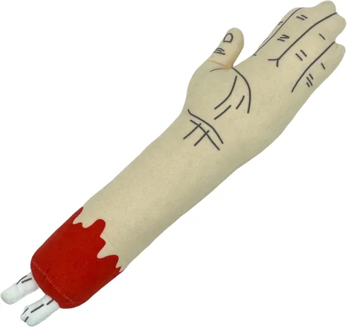 Vista 2 de Juguete de brazo zombi para perro divertido de peluche con chirriador masticable para cachorros