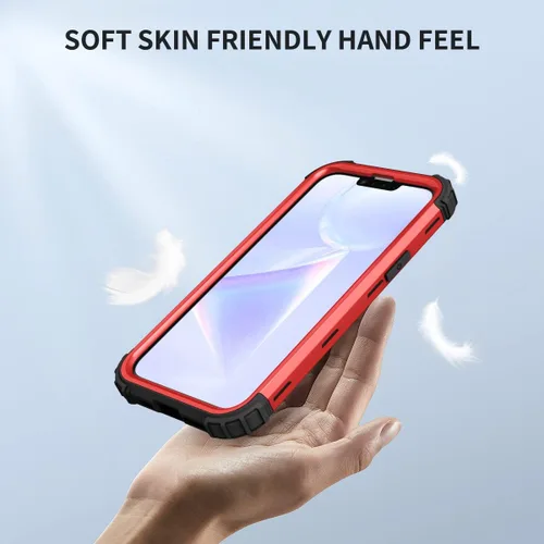 Vista 9 de Ankoe Funda para iPhone 14 Plus, resistente, protección contra caídas, policarbonato duro, silicona suave, combo híbrido de protección contra