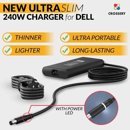 Vista 8 de Nuevo cargador delgado de 240 W para laptop Dell - Cargador de laptop Dell de 240 vatios apto para G3 G5 G7 G15 y Alienware M15 M17 M17x x51
