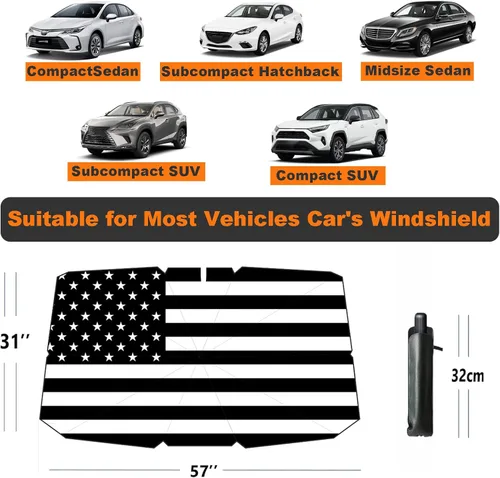Vista 24 de Parasol plegable para parabrisas de auto para ventana delantera Sombrilla para parabrisas de auto Visor solar para parabrisas 2025 Accesorios