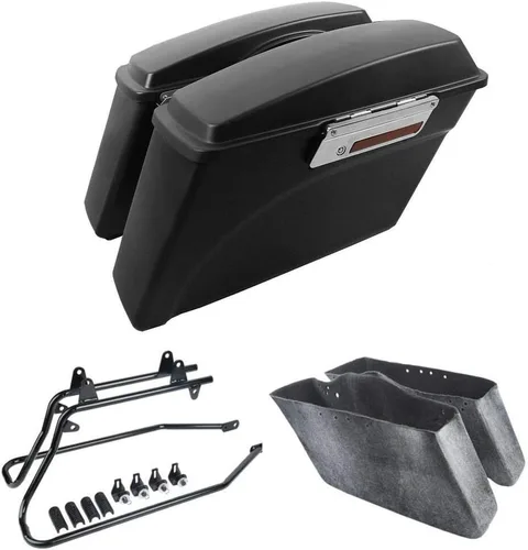 Vista 49 de Kit de soporte de conversión para alforjas extendidas de 4" TCMT, compatible con Harley Heritage Softail Fatboy FLSTF Breakout 1984-2017, negro