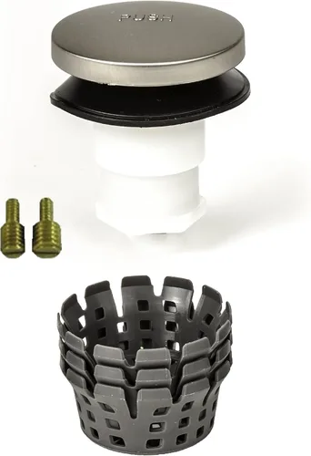 Vista 8 de Tapón de drenaje universal para bañera/tina con toque de pulgar (punta de pulgar, accionado por pie) Incluye accesorios de 3/8" y 5/16