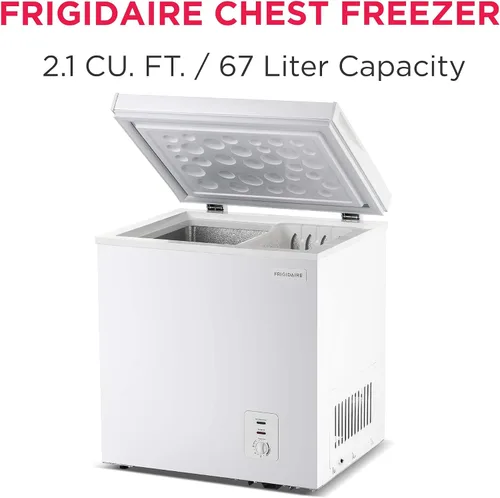 Vista 2 de Frigidaire Congelador horizontal profundo, capacidad de 2.0 pies cúbicos, termostato ajustable, cesta de alambre con revestimiento de vinilo