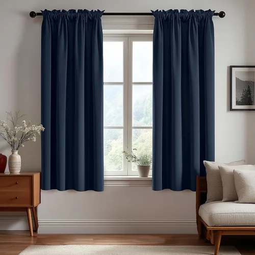 Vista 39 de Deconovo Cortinas opacas, aislamiento térmico, dobladillo para barra, reducción de ruido, certificado Oeko-TEX, cortinas de oscurecimiento