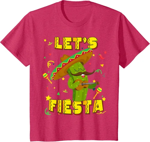 Vista 67 de Cinco De Mayo - Camiseta de regalo con sombrero de cactus Let's Fiesta, Negro, S