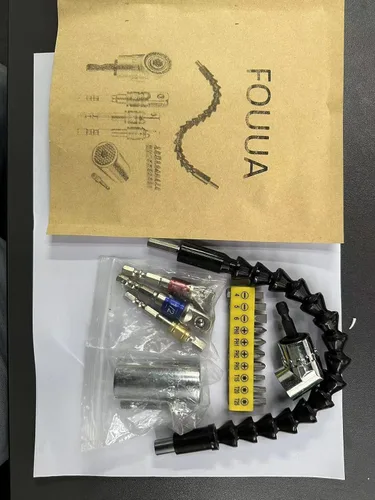 Vista 7 de Juego de extensión de broca flexible y llave de tubo universal, accesorio de taladro de ángulo recto de 105°, juego de adaptadores de enchufe