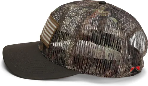 Vista 6 de Paramount Outdoors Gorra All Mesh Breeze de bandera estadounidense, malla aplastable, gorra de cuerda para sombrero de camionero