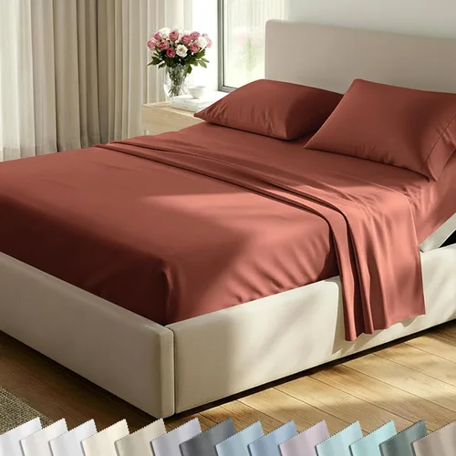 Vista 67 de California Design Den Juego de sábanas de lujo tamaño King - 100% algodón, 600 número de hilos, sábanas King de bolsillo profundo, ropa de cama