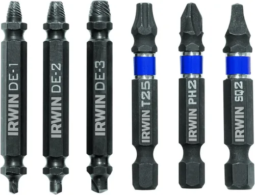 Vista 4 de IRWIN 1876221 Impact Performance Series Grip Broca extractor de tornillo de doble extremo, De-1