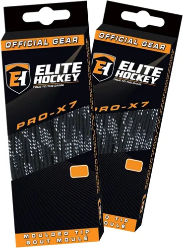 Vista 6 de Elite Hockey Pro X7 - Juego de 2 pares de cordones anchos de algodón para patinaje de hockey