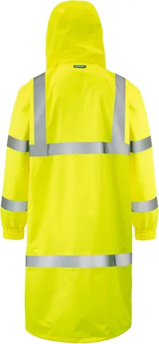 Vista 3 de JORESTECH Capa de lluvia de seguridad de alta visibilidad Lima/Amarillo Clase 3 con cinta reflectante de 2 pulgadas, cumple con ANSI/ISEA