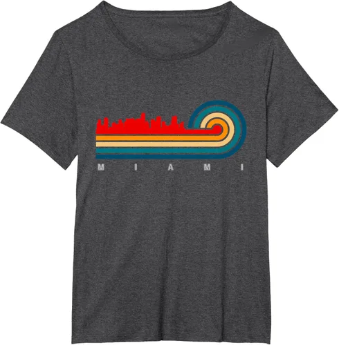 Vista 24 de Camiseta Retro City of Miami Florida, Negro