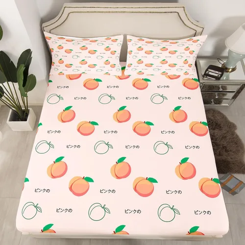 Vista 18 de Sábana bajera ajustable con diseño floral botánico para habitación de niños, diseño floral botánico para habitación de niños, diseño de ramas