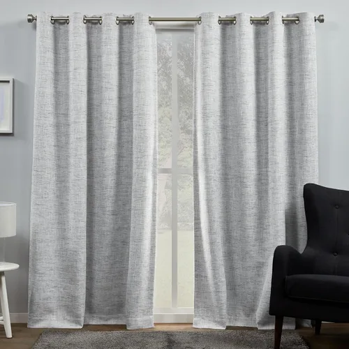 Vista 17 de Exclusive Home Burke - Par de paneles de cortinas 100 % opacas con ojales en la parte superior, 52 x 63 pulgadas, negro, juego de 2