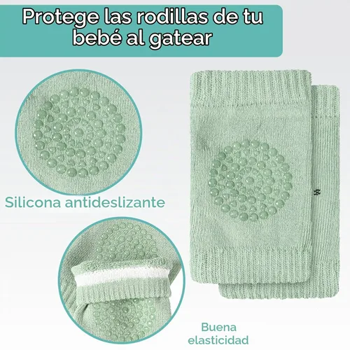 Vista 5 de Geyoga Paquete de 2 protectores de cabeza de bebé con 2 pares de rodilleras para niños pequeños, casco de bebé para gatear y caminar, protector