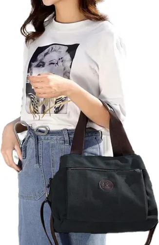 Vista 2 de Lytosmoo Women Canvas Hobo Crossbody Shoulder Tote Bag Vintage Multi-pocket Handbags Casual Purse Messenger Work Bags
