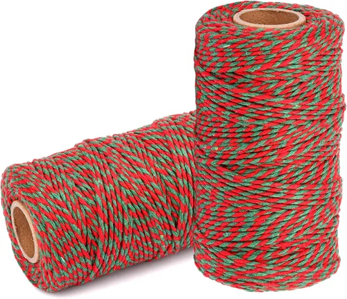 Vista 31 de Cuerda de Hilo de Algodón para Panaderos: 2 Rollos de Cordel para Manualidades Envolver Regalos - 656 Pies de Cordel Negro Blanco para Cocina