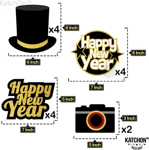Vista 2 de KatchOn, Remolinos colgantes de feliz año nuevo, paquete de 30, sin bricolaje Suministros para fiesta de Año Nuevo 2026 Decoraciones de Año
