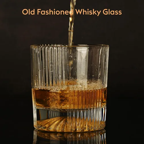 Vista 3 de Lily's Home Juego de Vasos de Whisky de 2 - Vasos Old Fashioned de 10oz para Bourbon y Escocés Cristalería Premium con Base Pesada Regalo