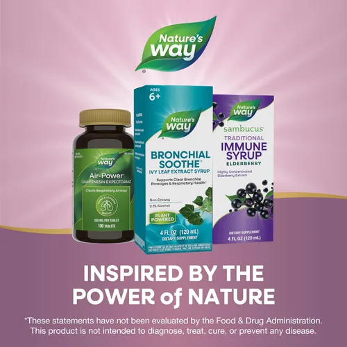 Vista 7 de Jarabe de Extracto de Hoja de Hiedra para Aliviar los Bronquios de Nature's Way, Apoya la Salud Respiratoria*, Apoya el Despeje de las Vías