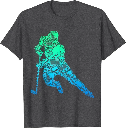 Vista 53 de Jugador de hockey sobre hielo Camiseta de hockey sobre hielo para hombres y niños Asphalt Grey
