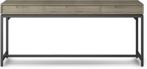 Vista 5 de SIMPLIHOME Escritorio de madera maciza Banting de 72 pulgadas de ancho en Distressed Grey