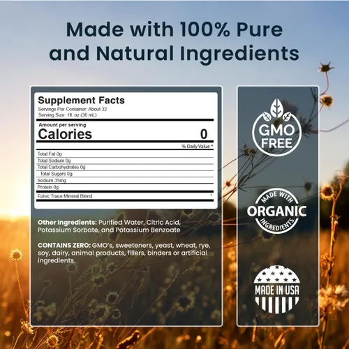 Vista 7 de Minerales quelados líquidos, mezcla de minerales fúlvicos húmicos orgánicos, más de 72 minerales a base de plantas, 20 aminoácidos esenciales, 100%