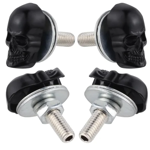 Vista 5 de Tornillos de placa de matrícula de calavera para automóvil, tornillos para marco de motocicleta, kit de tuercas para vehículos, motocicletas