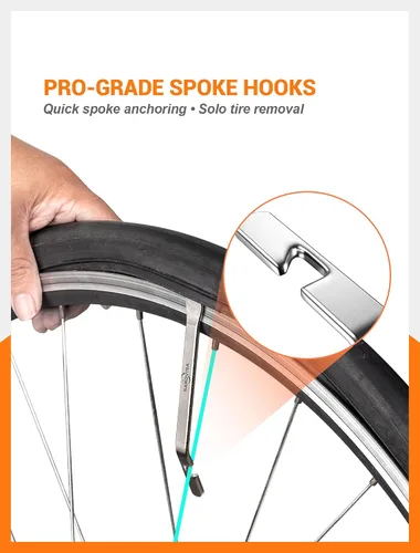 Vista 6 de SARDVISA Palancas de neumáticos de bicicleta Palancas de neumáticos ultra fuertes y cucharas de neumáticos de acero inoxidable, herramienta
